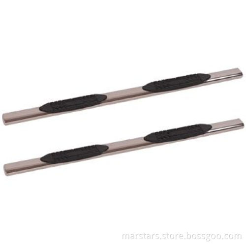 Side Step Oval Tube Nerf Bars, 4-inch Stainless for Dodge Toyota Nissan Ford Chevy GMC